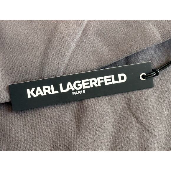 NWT $99 Karl Lagerfeld Hoodie Sweatshirt Size Large Men’s Gray Pullover - Picture 7 of 10